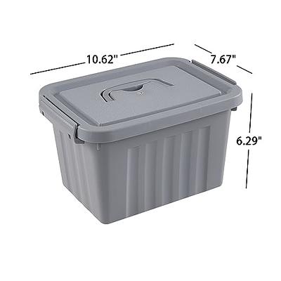 Sineda 6 Pack Storage Bins with Lids - 8.4 Gallon Stackable Storage Bins.  Collapsible Storage Bins with Wheels and Door, Ideal for Storage and