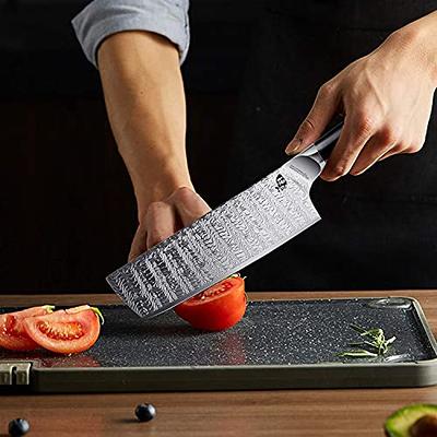 Dalstrong Nakiri Vegetable Knife - 6 inch - Phantom Series - Japanese High-Carbon Aus8 Steel - Pakkawood Handle - Sheath Included