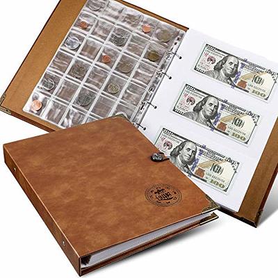 KMOTASUO Coin and Currency Collection Book, 180 Pockets Coin Collecting  Album Binder and 180 Pockets Paper Money Collection Organizer, Coin  Collector