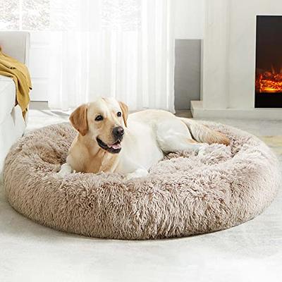 Plush Pet Bed Calming Donut Dog Bed Cat Bed Round Cuddler Nest