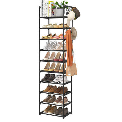 Hzuaneri Vertical Shoe Rack, 8 Tier Narrow Shoe Shelves, Wood Shoe  Organizer for Closet, Entryway, Shoe Tower for Small Spaces, Free Standing