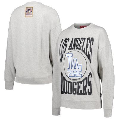 Los Angeles Dodgers Mitchell & Ness Postgame Short Sleeve Pullover Hoodie -  Heather Gray