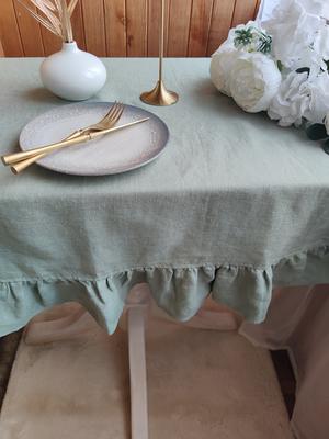 Cloth Napkins. Soft Linen Napkins. Ruffles Cloth Napkins Set. Rustic Table  Decor. Cloth Dinner Wedding Napkins. 