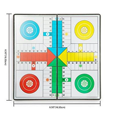 Yellow Mountain Imports Ludo Magnetic Folding Travel Board Game Set - 9.8  Inches - Portable Classic Strategy Game Set