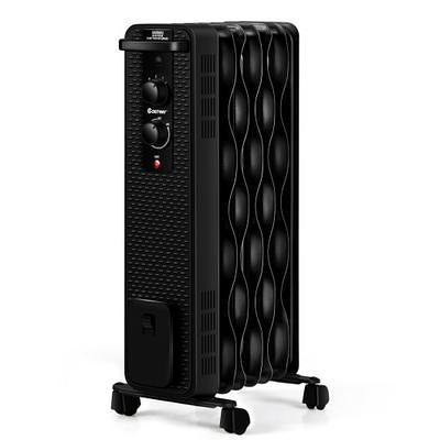 Costway 1500W Oil Filled Radiator Heater Electric Space Heater w/  Humidifier White