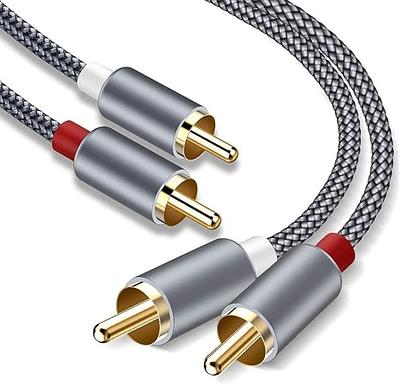 CableMountain 2xRCA to 2X RCA Cables 1.6FT- Gold Plated Male-to-Male Phono  to Phono Cable | RCA Audio Cable for Amplifier, Turntable, TV, Home