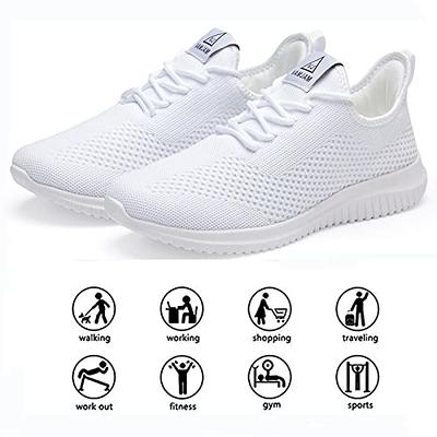  Women's Running Shoes Ladies Slip on Tennis Walking Sneakers  Lightweight Breathable Comfort Work Gym Trainers Stylish Shoes All Black