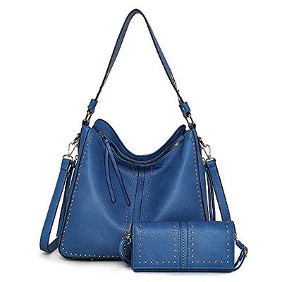 Large Tote Bag Handbag Purse and Wallet PU Leather Fashion Hobo Shoulder Bag  for Women with Adjustable Shoulder Strap MWC-1001WBLUE - Yahoo Shopping