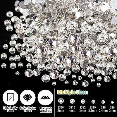 SS20 AB Clear Glass Rhinestones, 5mm Flatback Gemstones