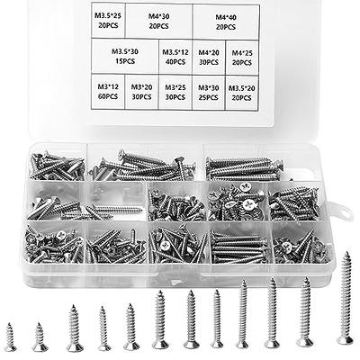 HanTof 750pcs Black Tiny Screws for Electronics, M1, M1.2, M1.4, M1.5, M1.7  Very Small Phillips Pan Head Self Tapping Screws, Micro Wood Screws, Mini