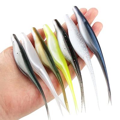 Rosewood TPR Floating Soft Plastic Jerk Shad Bait with Split Tail