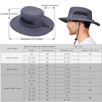 For Big/Large Head Mesh Top Fisherman Hats Big Brim Bucket Caps