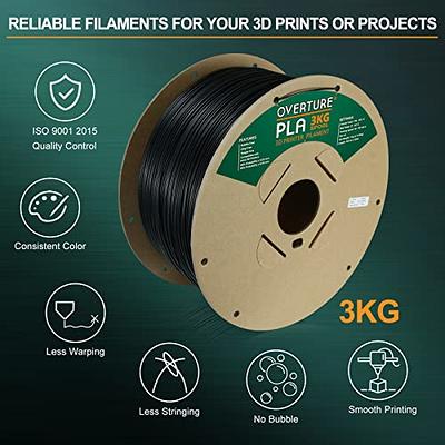 OVERTURE PLA Filament 1.75mm PLA 3D Printer Filament, 3kg Cardboard Spool  (6.6lbs), Dimensional Accuracy +/- 0.03mm, Fit Most FDM Printer(Black 3KG-1  Pack) - Yahoo Shopping