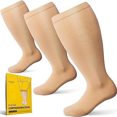 RAYSHARP 3 Packs Plus Size Compression Socks Wide Calf for Women and Men -  Support Socks 20-30 mmhg Knee High Stockings for Extra Wide Calves Big  Swollen Leg Nude 2XL - Yahoo Shopping