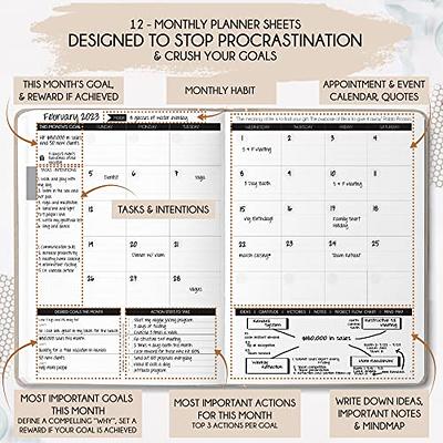 Life Planner - A 12 Month Journey to Crush Your Goals, Increase  Productivity, Passion, Success & Happiness - Weekly & Monthly Life Planner