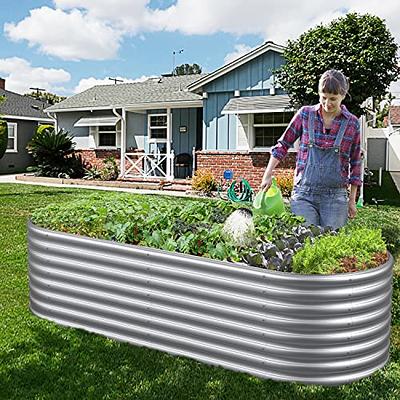 Best Choice Products 8x4x2ft Outdoor Metal Raised Garden Bed, Planter Box for Vegetables, Flowers, Herbs - Gray