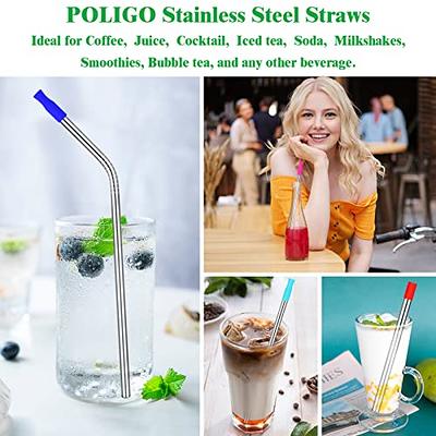 Reusable Drinking Straws-Wide Boba Straws Straws Smoothie Bubble Tea  Milkshakes Straws with Cleaning Brush,Carry