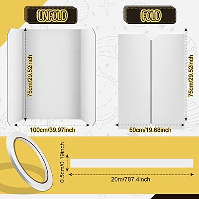 TaoBary 4 Pcs Trifold Display Board 30 x 40 Inch Fold Presentation Board  Corrugated Trifold Poster Board Project Board with 2 Rolls of Double Sides  Adhesive Tape (White Flat, 4 Pcs) - Yahoo Shopping