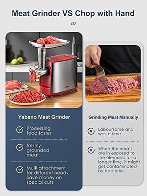 Electric Meat Grinder, Sausage Stuffer Maker 450W(3000W Max) Food Grinder  with Blade & 3 Plates, Sausage Stuffer Tubes & Kubbe Kit, Stainless Steel