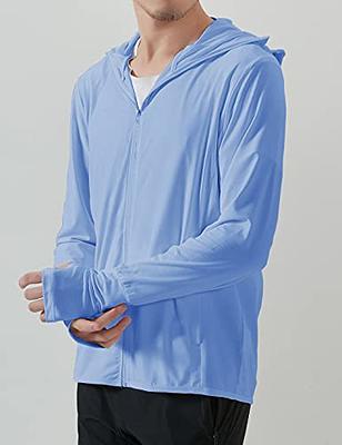 Mens UPF 50+ UV Full Zip Sun Protection Hoodie Jacket with Thumb