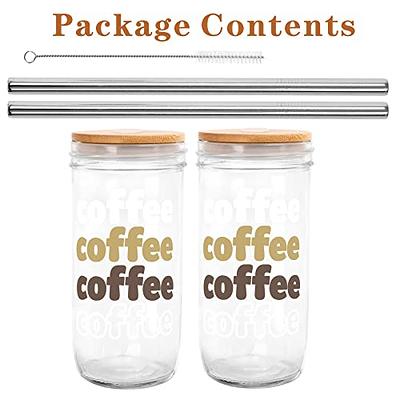 IPOW 4 Pack 24oz Glass Cups with Lids and Straws, Iced Coffee Cups with  Silicone Protective Sleeves,…See more IPOW 4 Pack 24oz Glass Cups with Lids