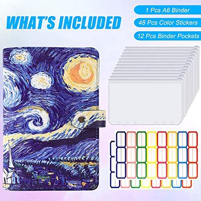 A6 Budget Binder, PU Leather Money Organizer for Cash Bills Coupon