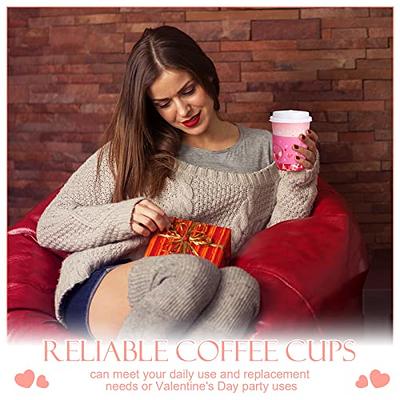 I Like You A Latte Insulated Coffee Cups with Lids - Valentine's Day Party Supplies - 12 Pieces