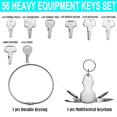 56PCS Heavy Equipment Keys Master Set with MultiTactical Keychain Fits CAT  JD JCB JLG Case Bobcat Hyster Komatsu Volvo Kubota. Construction Ignition  Keys Set for Trucker or Equipment Operator - Yahoo Shopping