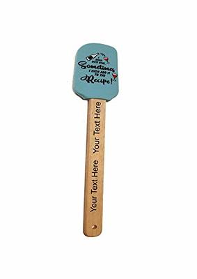 Personalized Scraper Heat Resistant Silicone Spatulas for Nonstick Cookware,  Custom Wooden Handle Rubber Scraper , Kitchen Cooking Spoon 