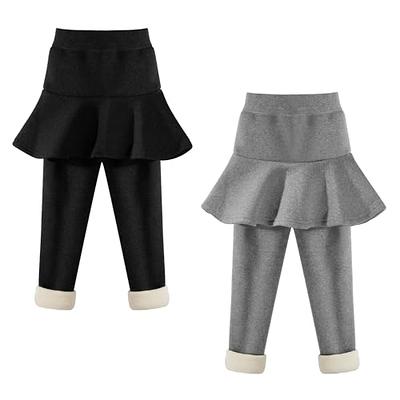 BIG ELEPHANT Girls Winter Legging with Skirts, Fleece Lined Thick