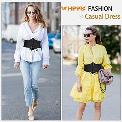 Women Corset Top Waist Shaper Lace-up Wide Elastic Tie Waspie Belt