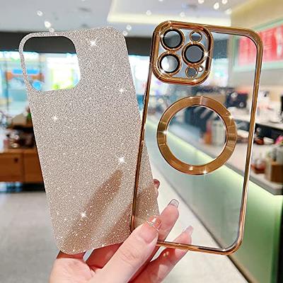 MGQILING Compatible with iPhone 14 Pro Max Magnetic Glitter Case, Luxury  Plating Cute Bling Clear Phone Case, Compatible with MagSafe for Women  Girls