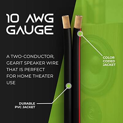 GearIT 10 Gauge Speaker Wire (200 Feet), Copper Clad Aluminum, CCA