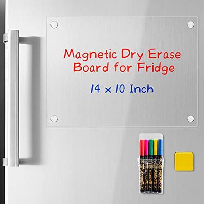 Jelofly Magnetic Acrylic Note Board for Fridge, 14 x 10 Inches