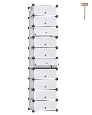 UNZIPE Shoe Rack for Entryway, 6 Cube 12-Tier Shoe Storage Cabinet 24 Pairs Plastic Freestanding Shoe Organizer DIY for Entryway Hallway Closet or