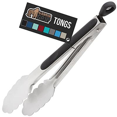 Stainless Steel Kitchen Tongs, Bbq Tongs, With Rubber Grip Handle