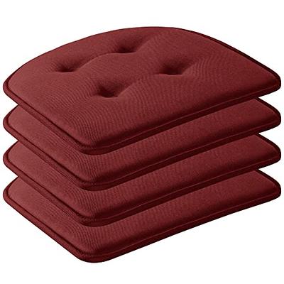 Basic Beyond Chair Cushions for Dining Chairs 4 Pack, Memory Foam Chair  Cushion with Ties and Non Slip Backing, 15.5 x 15.5 inches Tufted Chair  Pads