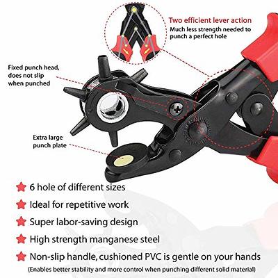 11 Pieces Leather Hole Punch Set, Includes Leather Hole Punch Cutter  Leather Working Tools From 0.5 Mm to 5 Mm and Dual Head Plastic 