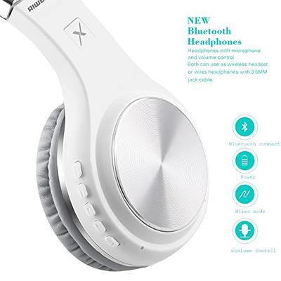 TUINYO Bluetooth Headphones Wireless, Over Ear Stereo Wireless Headset 40H  Playtime with deep bass, Soft Memory-Protein Earmuffs, Built-in Mic Wired