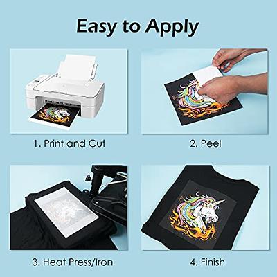 TransOurDream Heat Transfer Paper for Light Fabrics, Laserjet & Inkjet  Printable, 8.5x11, 15 Sheets Iron on Vinyl Transfers