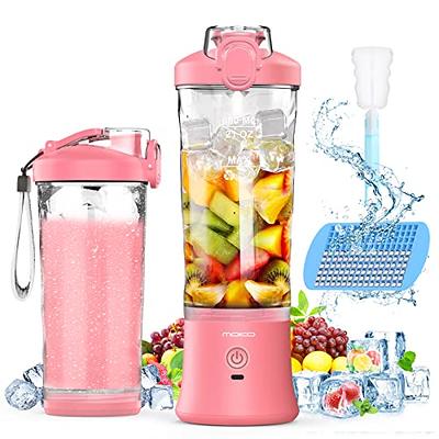 Mini Portable Blender,Smoothies Personal Blender Mini Shakes Juicer Cup USB Rechargeable with 6 blades,Pink