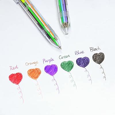  LABUK 20pcs Multicolor Ballpoint Pen 0.5mm 6-in-1 Transparent  Barrel Ballpoint Pen for Office School Supplies Students Children Gift :  Office Products