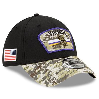 New Era Men's Black/Camo Seattle Seahawks 2021 Salute to Service 39THIRTY Flex Hat