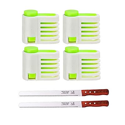 COLGRE Vegetable Chopper - Stainless Steel Blade Crinkle Cutter/Wavy Knife  Veggies French Fry Slicer and Plastic Dough/Cake Scraper,2 piece (Green)