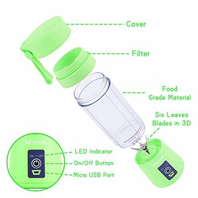 Portable Blender, Personal Size Electric USB Juicer Cup, Fruit, Smoothie,  Baby Food Mixing Machine with Updated 6 Blades, Magnetic Secure Switch  Electric Fruit Mixer for Superb Mixing