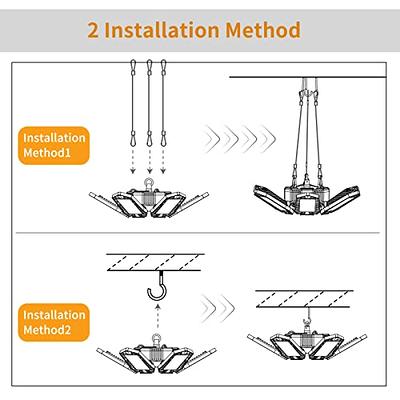 Plug in Garage Light,185W 18500LM Linkable LED Shop Light,6500K