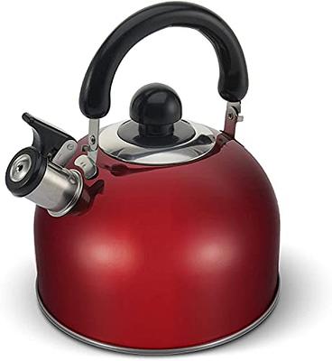 2.5QT S/S TEA KETTLE - RED