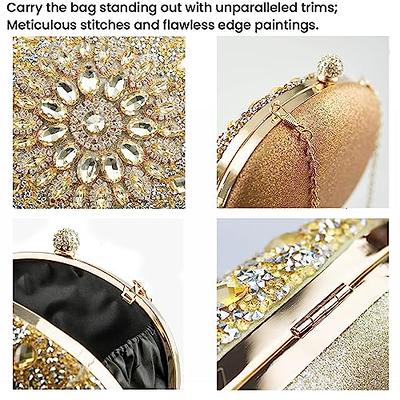 Beaded Sequin Evening Bag, Elegant Top Ring Clutch Purse, Women's