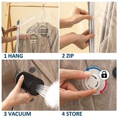 Hanging Vacuum Storage Bags, 4 Pack Hanging Storage Bags for Clothes With Electric  Pump, Vacuum Sealed for Suits, Dress, Jackets (4 Long) - Yahoo Shopping