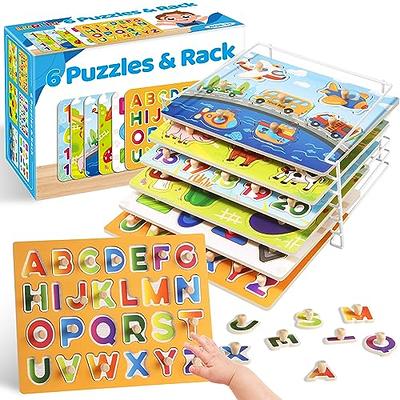 Wooden Puzzles for Toddlers 1-3, 6 Pack Peg Puzzles with Wire Puzzle Holder  Rack for Kids, Learning Educational Puzzles for Baby Puzzles 12-18 Months,  Alphabet Number Animal Vehicle Montessori Toys - Yahoo Shopping